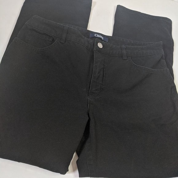 Chaps | Straight Leg Mid Rise Black Jeans - Picture 3 of 8